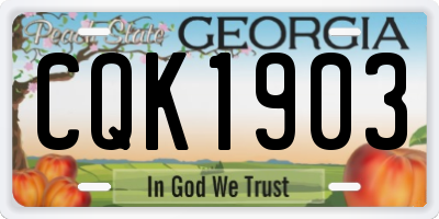 GA license plate CQK1903