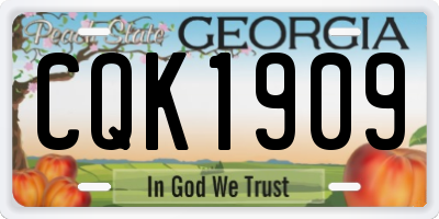 GA license plate CQK1909