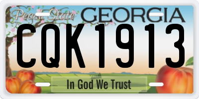 GA license plate CQK1913