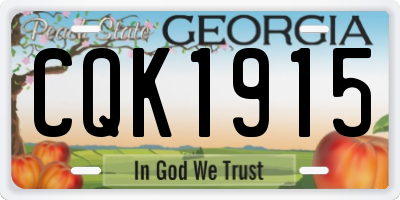 GA license plate CQK1915