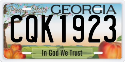 GA license plate CQK1923
