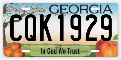 GA license plate CQK1929