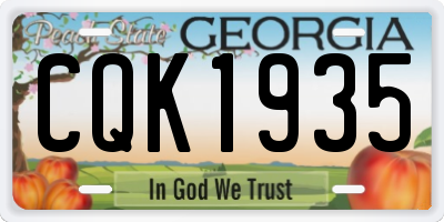 GA license plate CQK1935