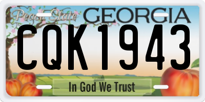 GA license plate CQK1943