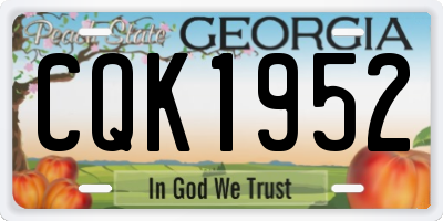 GA license plate CQK1952