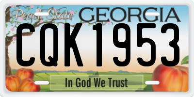 GA license plate CQK1953