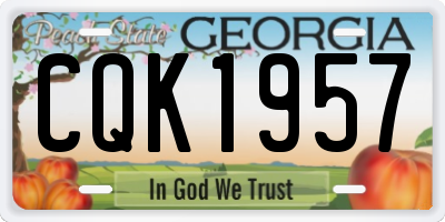 GA license plate CQK1957