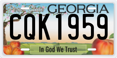 GA license plate CQK1959
