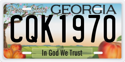GA license plate CQK1970