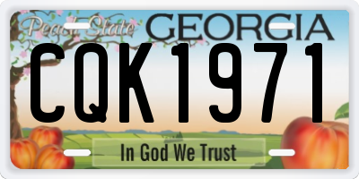 GA license plate CQK1971
