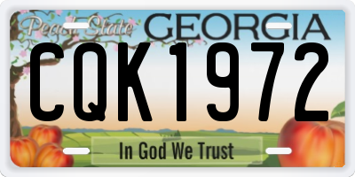 GA license plate CQK1972