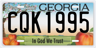 GA license plate CQK1995