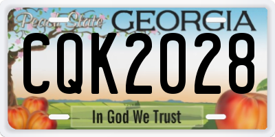 GA license plate CQK2028