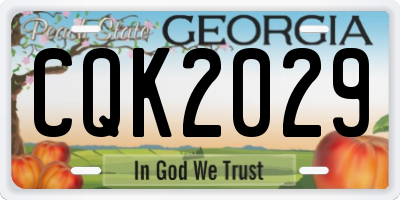 GA license plate CQK2029