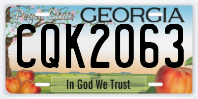 GA license plate CQK2063