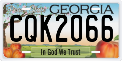 GA license plate CQK2066
