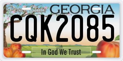 GA license plate CQK2085