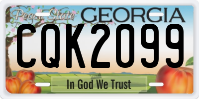 GA license plate CQK2099