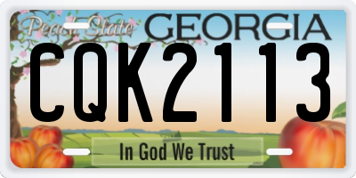 GA license plate CQK2113