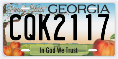 GA license plate CQK2117