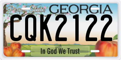 GA license plate CQK2122