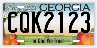 GA license plate CQK2123