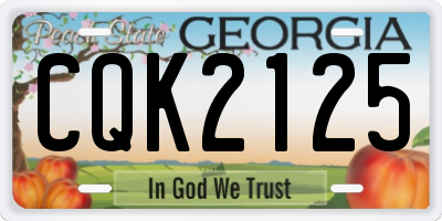 GA license plate CQK2125