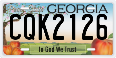 GA license plate CQK2126