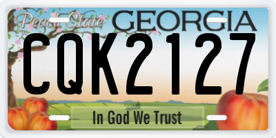 GA license plate CQK2127