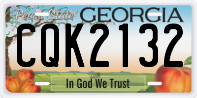 GA license plate CQK2132