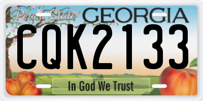 GA license plate CQK2133