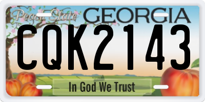 GA license plate CQK2143
