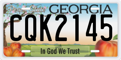 GA license plate CQK2145