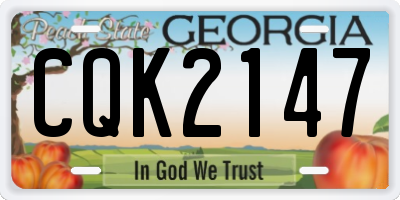 GA license plate CQK2147