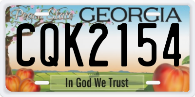 GA license plate CQK2154