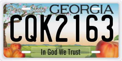 GA license plate CQK2163