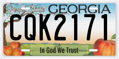GA license plate CQK2171