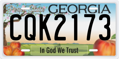 GA license plate CQK2173