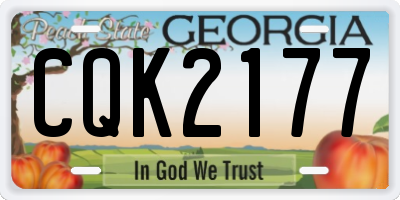 GA license plate CQK2177