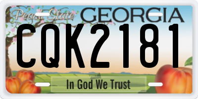 GA license plate CQK2181