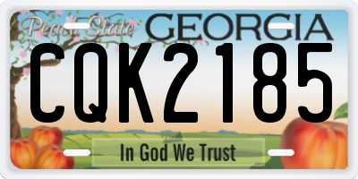 GA license plate CQK2185