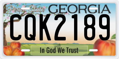 GA license plate CQK2189
