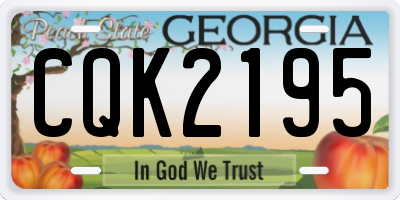 GA license plate CQK2195