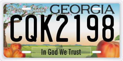 GA license plate CQK2198