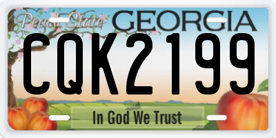 GA license plate CQK2199