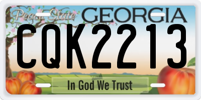 GA license plate CQK2213
