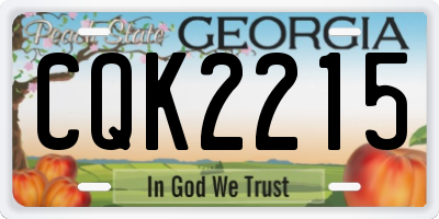 GA license plate CQK2215