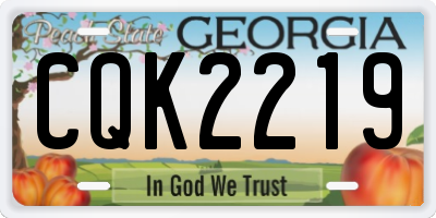 GA license plate CQK2219