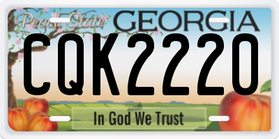 GA license plate CQK2220