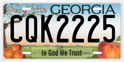 GA license plate CQK2225